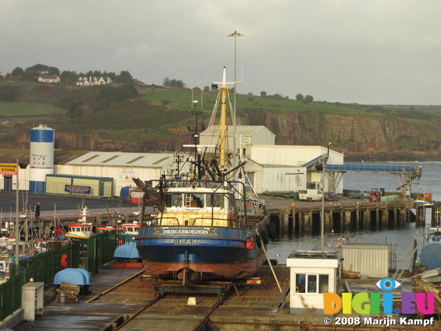 SX00483 Fishing boat Driegebroeders Belfast in dry dock